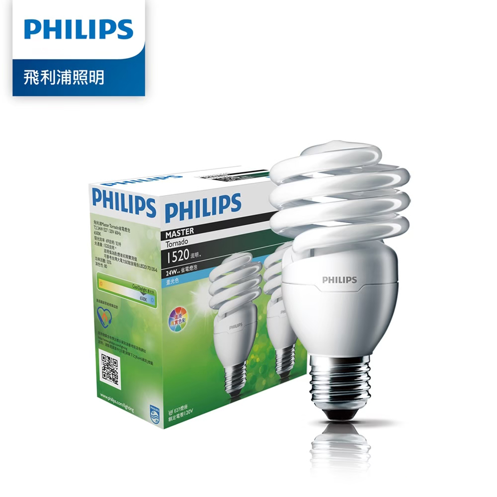 Philips 飛利浦 24W 螺旋省電燈泡-黄光2700K 4入裝 (PR920-4)